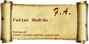 Fetter András névjegykártya